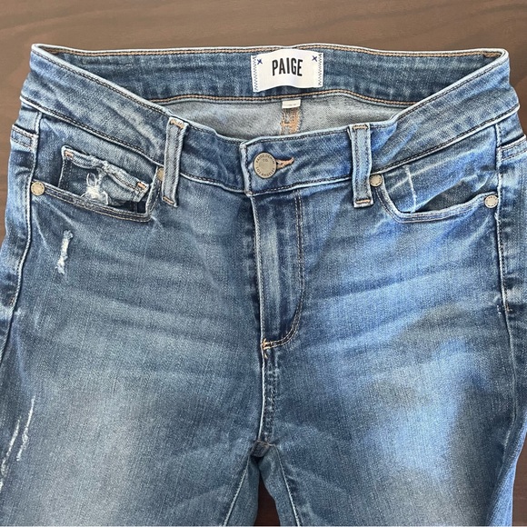 Paige Verdugo Ankle Jeans Size 27 frayed hem Slim fit Mid Rise - Picture 2 of 6